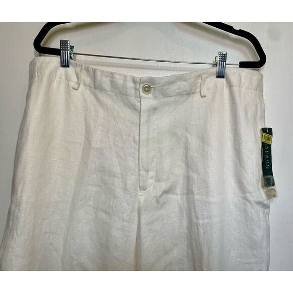 Lauren Ralph Lauren wide leg linen pants in English Cream size 16 NWT - Picture 2 of 11